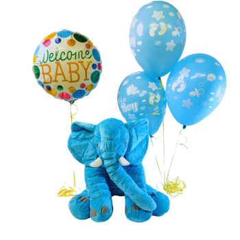Γαλάζιος ελέφαντας με μπαλόνια